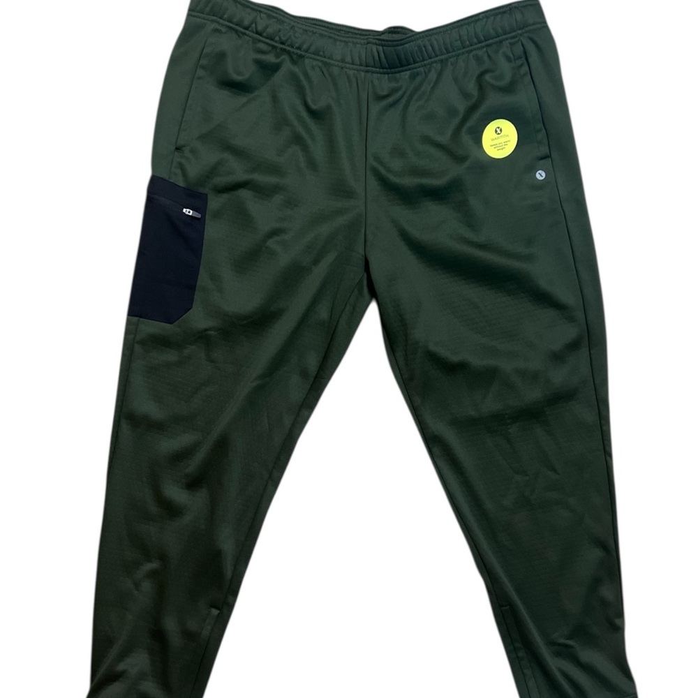 NEW Xersion Dark Green Joggers + Black Pocket - Sweatpants Tapered Leg orig $47